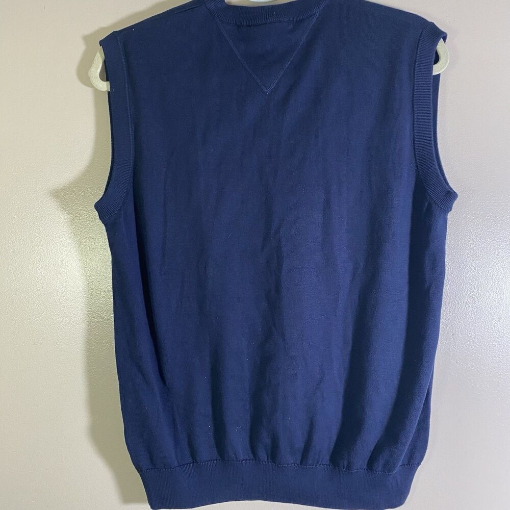 Lacoste Cotton Knit Sweater Vest Navy V-Neck Sleeveless Men’s Size 6 XL - Picture 6 of 10